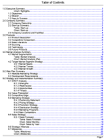 Sample Table of Contents